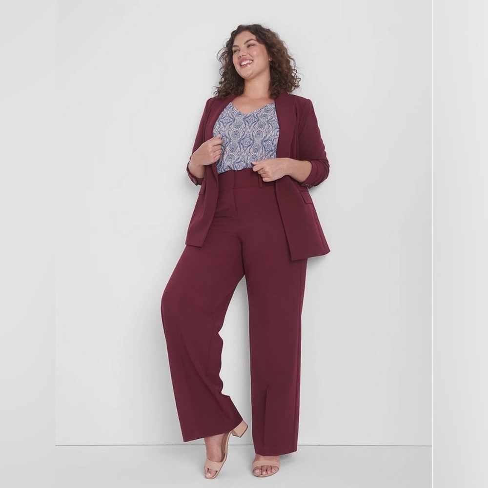 Lane Bryant Burgundy Wide Leg Pants